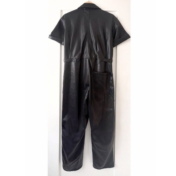 Pistola | Grover Vegan Leather Jumpsuit In Black - Picture 4 of 14
